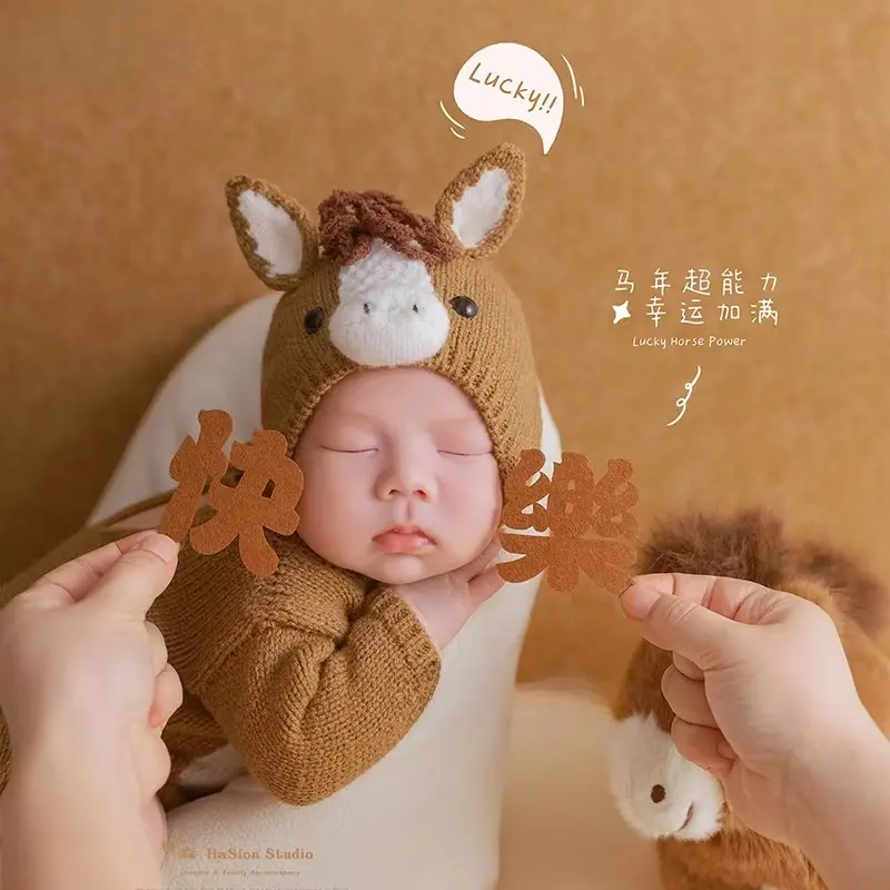 2026 Handmade Horse Outfit Theme Set - Newborn Photography Props - Image 4